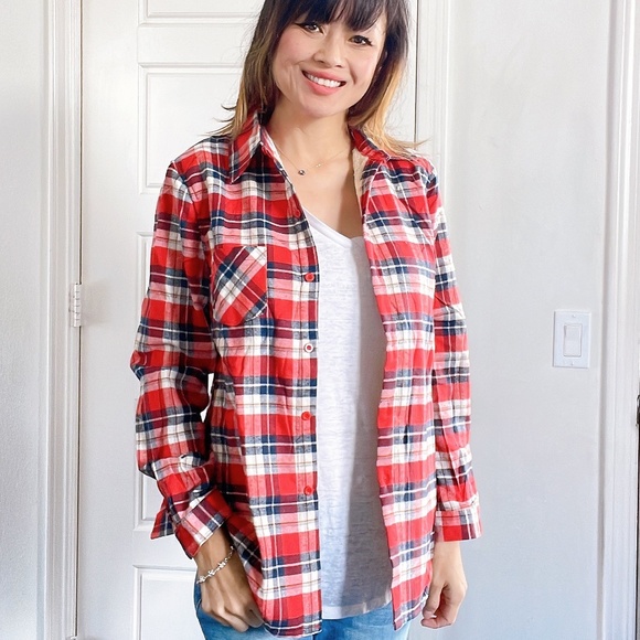 011 Cozy Plaid Sherpa Lined Button up Jacket Shacket - Picture 3 of 8